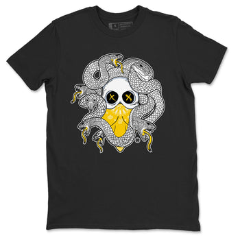 Air Jordan 6 Yellow Ochre shirt to match jordans Skull Medusa sneaker tees 6s Yellow Ochre SNRT Sneaker Tees Casual Crew Neck T-Shirt Unisex Black 2 T-Shirt