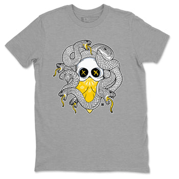 Air Jordan 6 Yellow Ochre shirt to match jordans Skull Medusa sneaker tees 6s Yellow Ochre SNRT Sneaker Tees Casual Crew Neck T-Shirt Unisex Heather Grey 2 T-Shirt