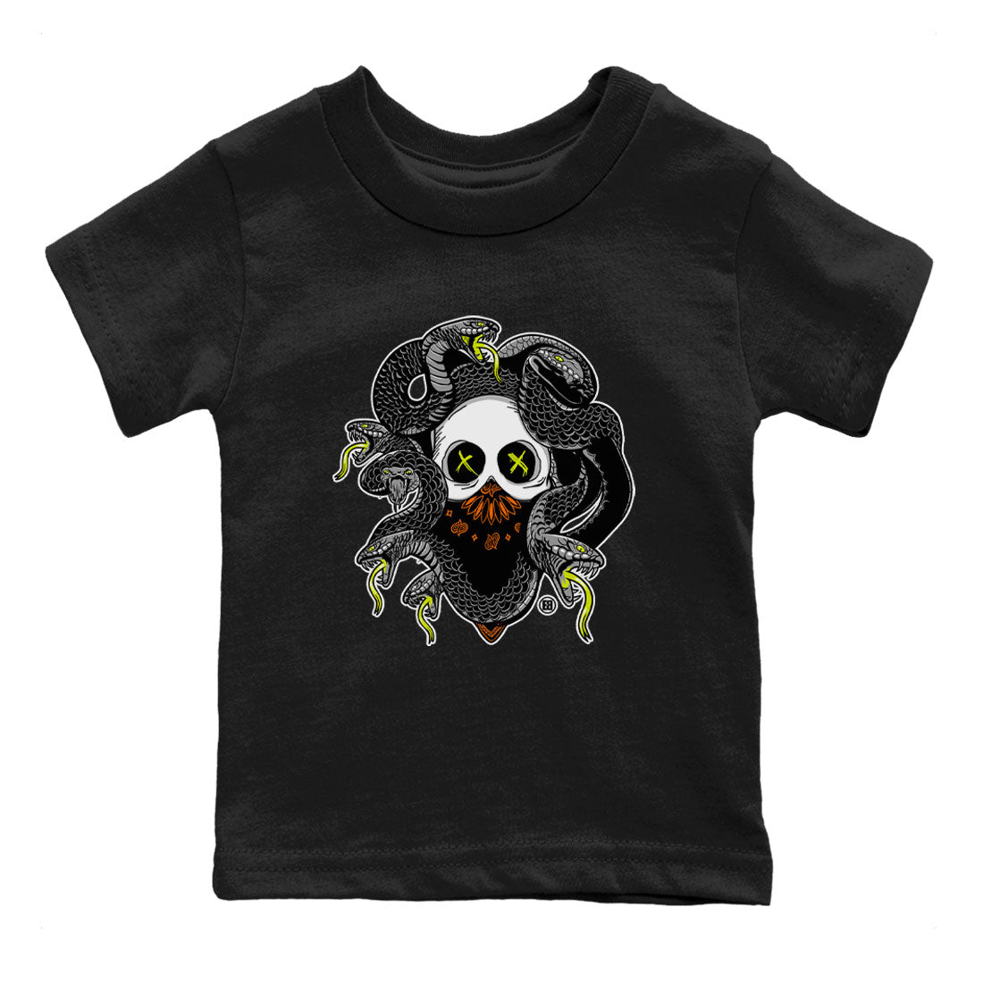 Dunk Mid Premium shirt to match jordans Skull Medusa sneaker tees Dunk Halloween SNRT Sneaker Tees Casual Crew Neck T-Shirt Baby Toddler Black 2 T-Shirt
