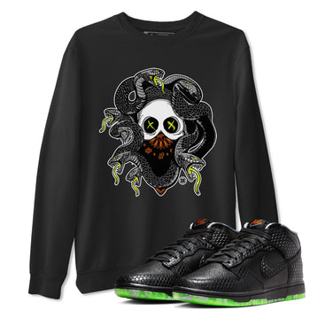 Dunk Mid Premium shirt to match jordans Skull Medusa sneaker tees Dunk Halloween SNRT Sneaker Tees Casual Crew Neck T-Shirt Unisex Black 1 T-Shirt