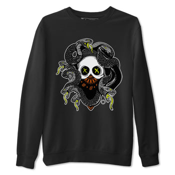 Dunk Mid Premium shirt to match jordans Skull Medusa sneaker tees Dunk Halloween SNRT Sneaker Tees Casual Crew Neck T-Shirt Unisex Black 2 T-Shirt
