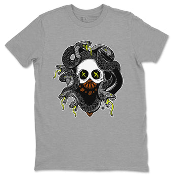 Dunk Mid Premium shirt to match jordans Skull Medusa sneaker tees Dunk Halloween SNRT Sneaker Tees Casual Crew Neck T-Shirt Unisex Heather Grey 2 T-Shirt