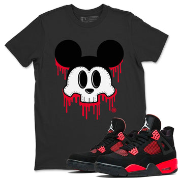 Jordan 4 Red Thunder Sneaker Match Tees Skull Mouse Sneaker Tees Jordan 4 Red Thunder Sneaker Release Tees Unisex Shirts