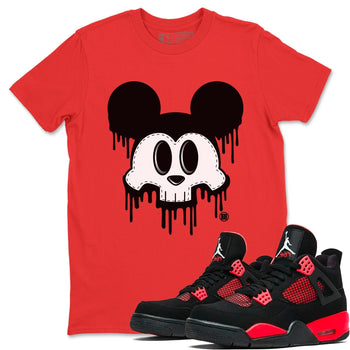 Jordan 4 Red Thunder Sneaker Match Tees Skull Mouse Sneaker Tees Jordan 4 Red Thunder Sneaker Release Tees Unisex Shirts