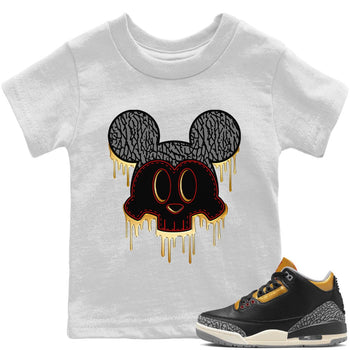 Jordan 3 Black Gold Sneaker Match Tees Skull Mouse Sneaker Tees Jordan 3 Black Gold Sneaker Release Tees Kids Shirts