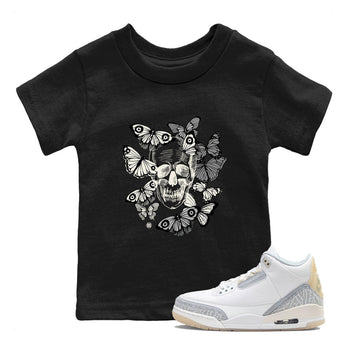 3 Ivory shirt to match jordans Skull With Butterflies sneaker tees Air Jordan 3 Ivory SNRT Sneaker Release Tees Streetwear baby toddler Black 1 cotton Shirt