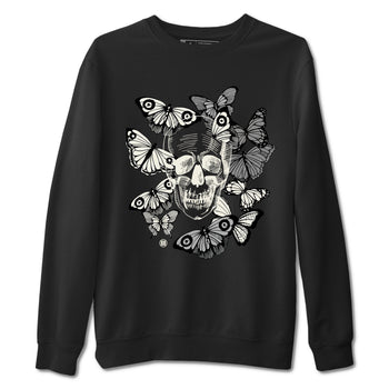 3 Ivory shirt to match jordans Skull With Butterflies sneaker tees Air Jordan 3 Ivory SNRT Sneaker Release Tees Streetwear unisex cotton Black 2 crew neck shirt