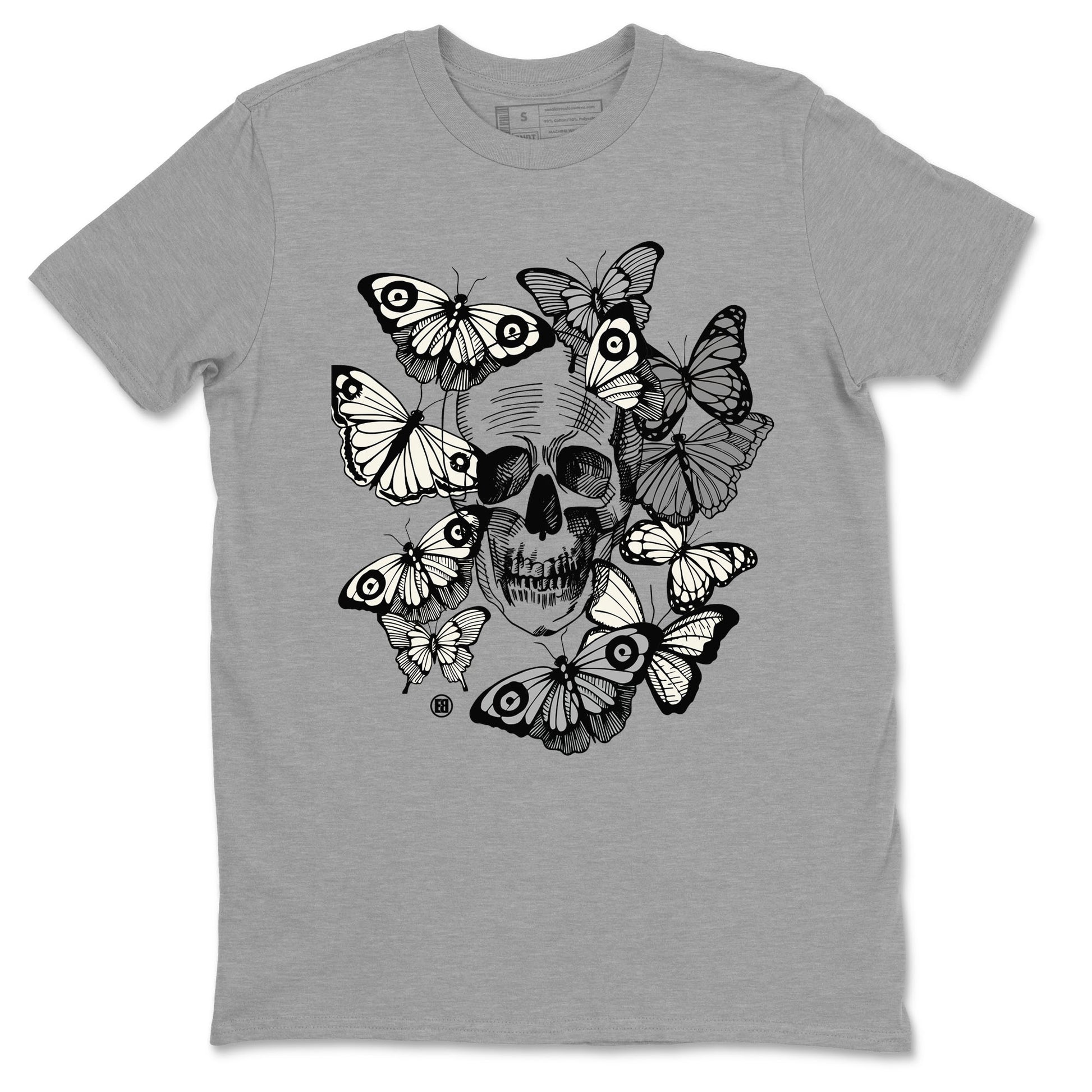 3 Ivory shirt to match jordans Skull With Butterflies sneaker tees Air Jordan 3 Ivory SNRT Sneaker Release Tees Streetwear unisex cotton Heather Grey 2 crew neck shirt