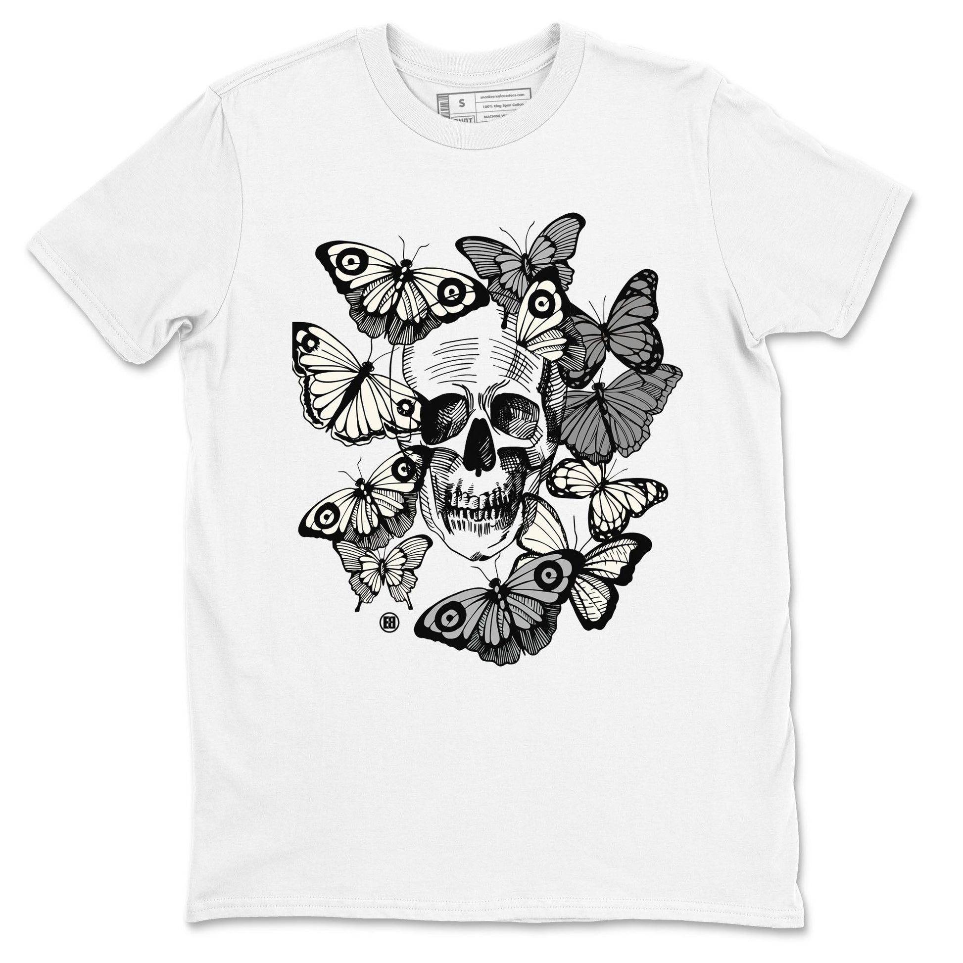 3 Ivory shirt to match jordans Skull With Butterflies sneaker tees Air Jordan 3 Ivory SNRT Sneaker Release Tees Streetwear unisex cotton White 2 crew neck shirt