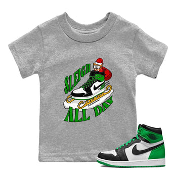 Air Jordan 1 Celtics shirt to match jordans Sleigh All Day sneaker tees christmas gift Xmas outfit AJ1 Celtics SNRT Sneaker Release Tees Baby Toddler Heather Grey 1 T-Shirt