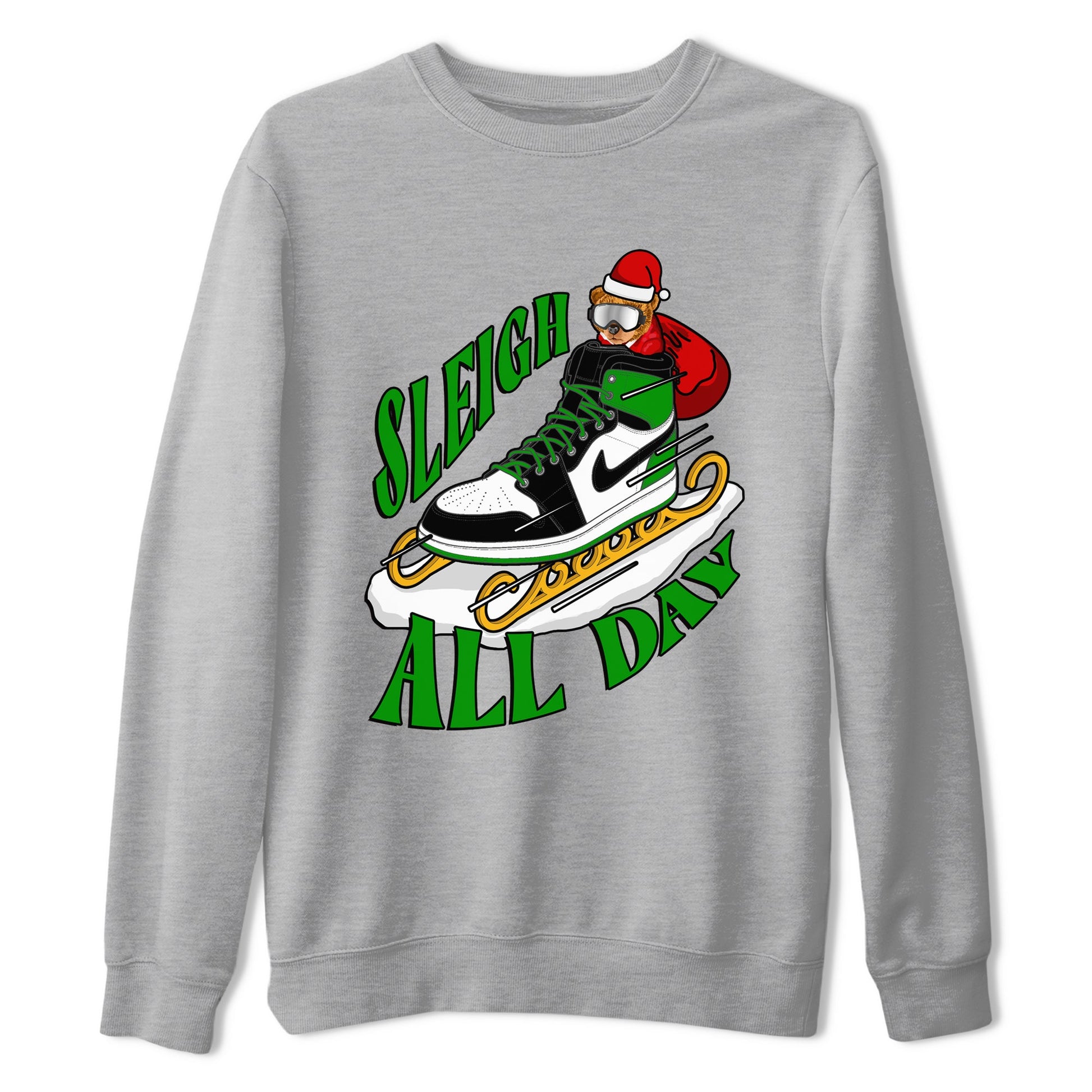 Air Jordan 1 Celtics shirt to match jordans Sleigh All Day sneaker tees christmas gift Xmas outfit AJ1 Celtics SNRT Sneaker Release Tees Unisex Heather Grey 2 T-Shirt