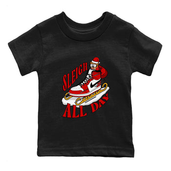 Air Jordan 1 Chicago shirt to match jordans Sleigh All Day sneaker tees christmas gift Xmas outfit AJ1 Chicago SNRT Sneaker Release Tees Baby Toddler Black 2 T-Shirt