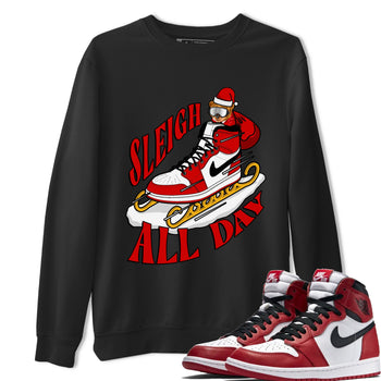 Air Jordan 1 Chicago shirt to match jordans Sleigh All Day sneaker tees christmas gift Xmas outfit AJ1 Chicago SNRT Sneaker Release Tees Unisex Black 1 T-Shirt