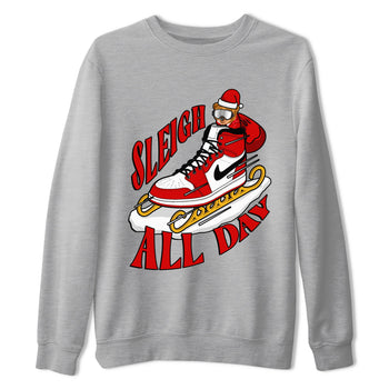 Air Jordan 1 Chicago shirt to match jordans Sleigh All Day sneaker tees christmas gift Xmas outfit AJ1 Chicago SNRT Sneaker Release Tees Unisex Heather Grey 2 T-Shirt