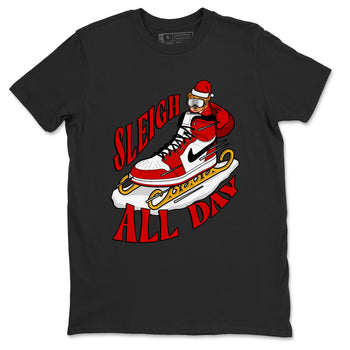 Air Jordan 1 Chicago shirt to match jordans Sleigh All Day sneaker tees christmas gift Xmas outfit AJ1 Chicago SNRT Sneaker Release Tees Unisex Black 2 T-Shirt