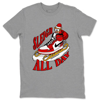 Air Jordan 1 Chicago shirt to match jordans Sleigh All Day sneaker tees christmas gift Xmas outfit AJ1 Chicago SNRT Sneaker Release Tees Unisex Heather Grey 2 T-Shirt
