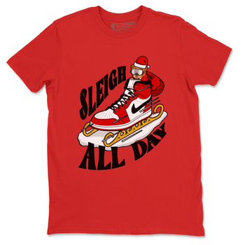 Air Jordan 1 Chicago shirt to match jordans Sleigh All Day sneaker tees christmas gift Xmas outfit AJ1 Chicago SNRT Sneaker Release Tees Unisex Red 2 T-Shirt