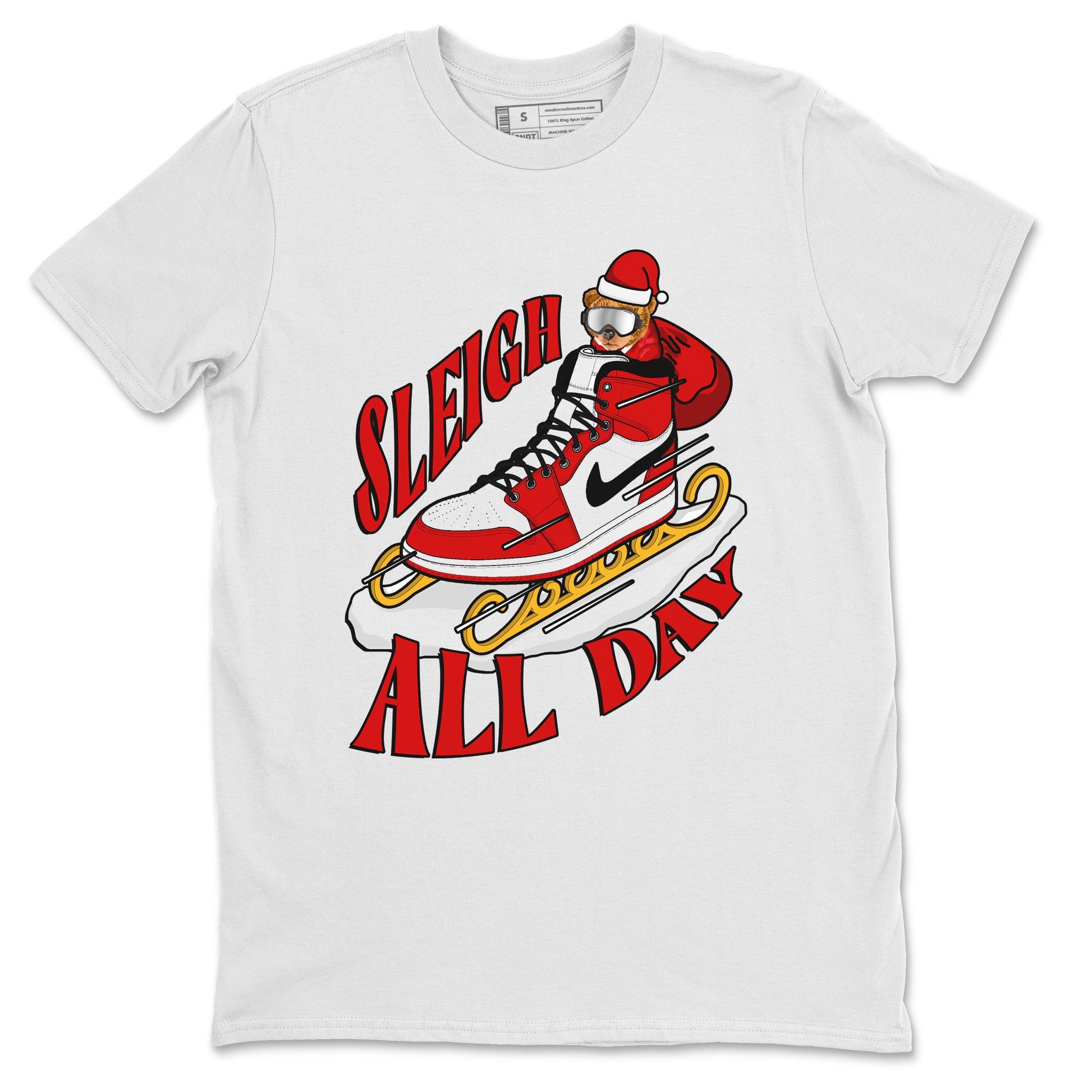Air Jordan 1 Chicago shirt to match jordans Sleigh All Day sneaker tees christmas gift Xmas outfit AJ1 Chicago SNRT Sneaker Release Tees Unisex White 2 T-Shirt