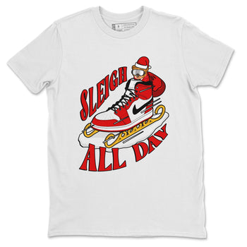 Air Jordan 1 Chicago shirt to match jordans Sleigh All Day sneaker tees christmas gift Xmas outfit AJ1 Chicago SNRT Sneaker Release Tees Unisex White 2 T-Shirt