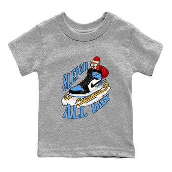 Air Jordan 1 UNC TOE shirt to match jordans Sleigh All Day sneaker tees christmas gift Xmas outfit AJ1 UNC TOE SNRT Sneaker Release Tees Baby Toddler Heather Grey 2 T-Shirt