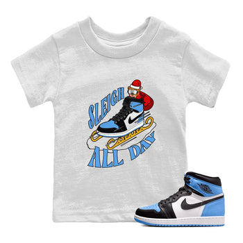 Air Jordan 1 UNC TOE shirt to match jordans Sleigh All Day sneaker tees christmas gift Xmas outfit AJ1 UNC TOE SNRT Sneaker Release Tees Baby Toddler White 1 T-Shirt