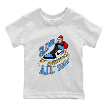 Air Jordan 1 UNC TOE shirt to match jordans Sleigh All Day sneaker tees christmas gift Xmas outfit AJ1 UNC TOE SNRT Sneaker Release Tees Baby Toddler White 2 T-Shirt