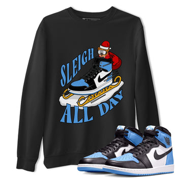 Air Jordan 1 UNC TOE shirt to match jordans Sleigh All Day sneaker tees christmas gift Xmas outfit AJ1 UNC TOE SNRT Sneaker Release Tees Unisex Black 1 T-Shirt