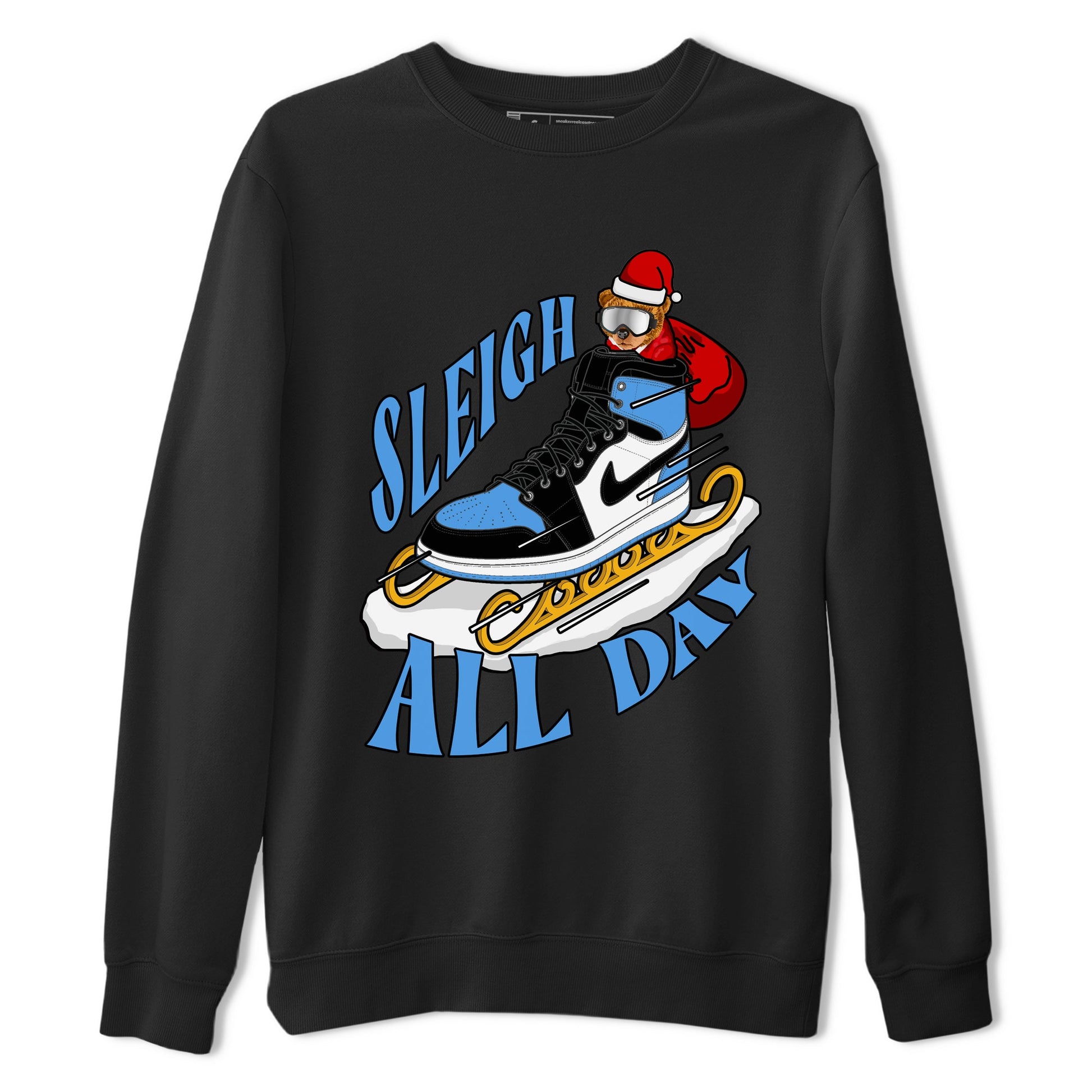 Air Jordan 1 UNC TOE shirt to match jordans Sleigh All Day sneaker tees christmas gift Xmas outfit AJ1 UNC TOE SNRT Sneaker Release Tees Unisex Black 2 T-Shirt