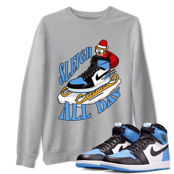 Air Jordan 1 UNC TOE shirt to match jordans Sleigh All Day sneaker tees christmas gift Xmas outfit AJ1 UNC TOE SNRT Sneaker Release Tees Unisex Heather Grey 1 T-Shirt