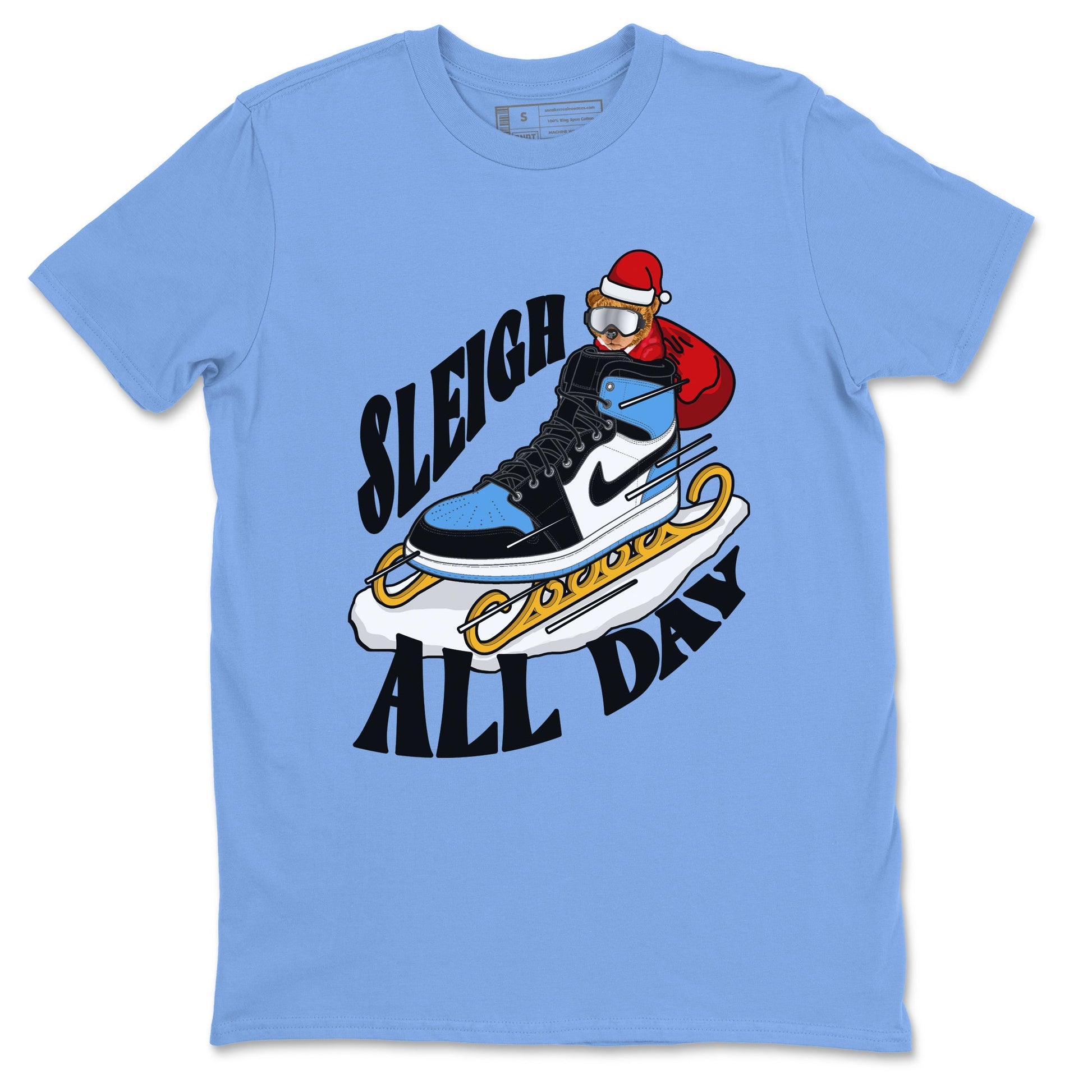 Air Jordan 1 UNC TOE shirt to match jordans Sleigh All Day sneaker tees christmas gift Xmas outfit AJ1 UNC TOE SNRT Sneaker Release Tees Unisex Carolina Blue 2 T-Shirt