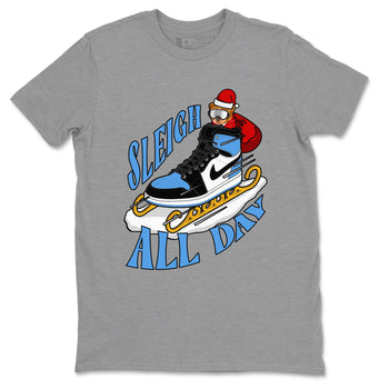 Air Jordan 1 UNC TOE shirt to match jordans Sleigh All Day sneaker tees christmas gift Xmas outfit AJ1 UNC TOE SNRT Sneaker Release Tees Unisex Heather Grey 2 T-Shirt