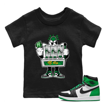 Air Jordan 1 Celtics Sneaker Match Tees Slot Machine Sneaker Tees Air Jordan 1 High OG Celtics Sneaker Release Tees Kids Shirts Black 1