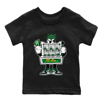 Air Jordan 1 Celtics Sneaker Match Tees Slot Machine Sneaker Tees Air Jordan 1 High OG Celtics Sneaker Release Tees Kids Shirts Black 2