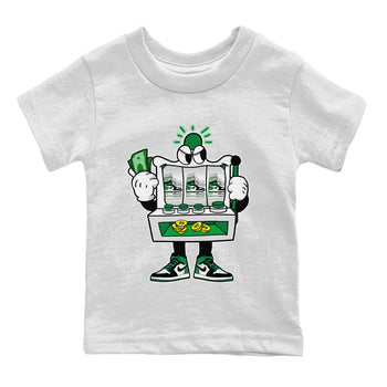 Air Jordan 1 Celtics Sneaker Match Tees Slot Machine Sneaker Tees Air Jordan 1 High OG Celtics Sneaker Release Tees Kids Shirts White 2