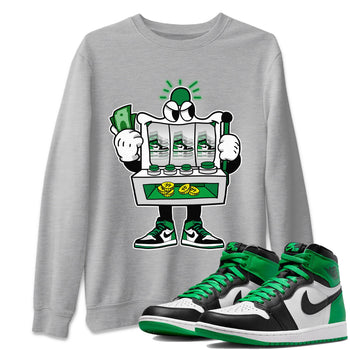 Air Jordan 1 Celtics Sneaker Match Tees Slot Machine Sneaker Tees Air Jordan 1 High OG Celtics Sneaker Release Tees Unisex Shirts Heather Grey 1