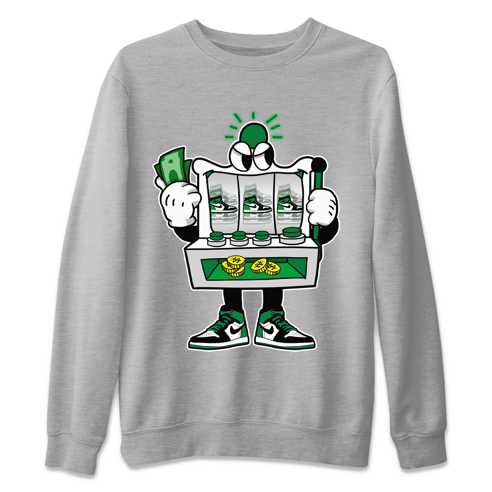 Air Jordan 1 Celtics Sneaker Match Tees Slot Machine Sneaker Tees Air Jordan 1 High OG Celtics Sneaker Release Tees Unisex Shirts Heather Grey 2