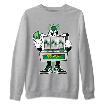Air Jordan 1 Celtics Sneaker Match Tees Slot Machine Sneaker Tees Air Jordan 1 High OG Celtics Sneaker Release Tees Unisex Shirts Heather Grey 2
