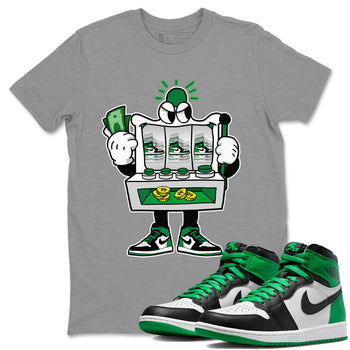 Air Jordan 1 Celtics Sneaker Match Tees Slot Machine Sneaker Tees Air Jordan 1 High OG Celtics Sneaker Release Tees Unisex Shirts Heather Grey 1