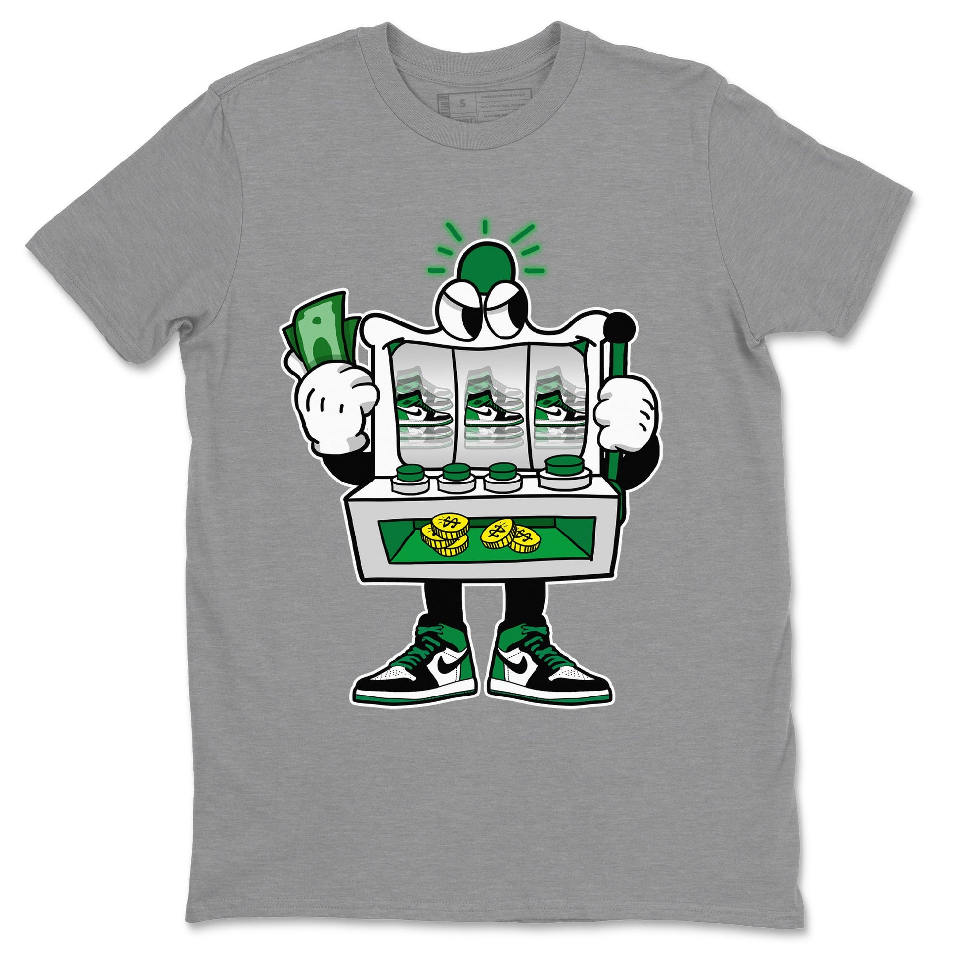 Air Jordan 1 Celtics Sneaker Match Tees Slot Machine Sneaker Tees Air Jordan 1 High OG Celtics Sneaker Release Tees Unisex Shirts Heather Grey 2