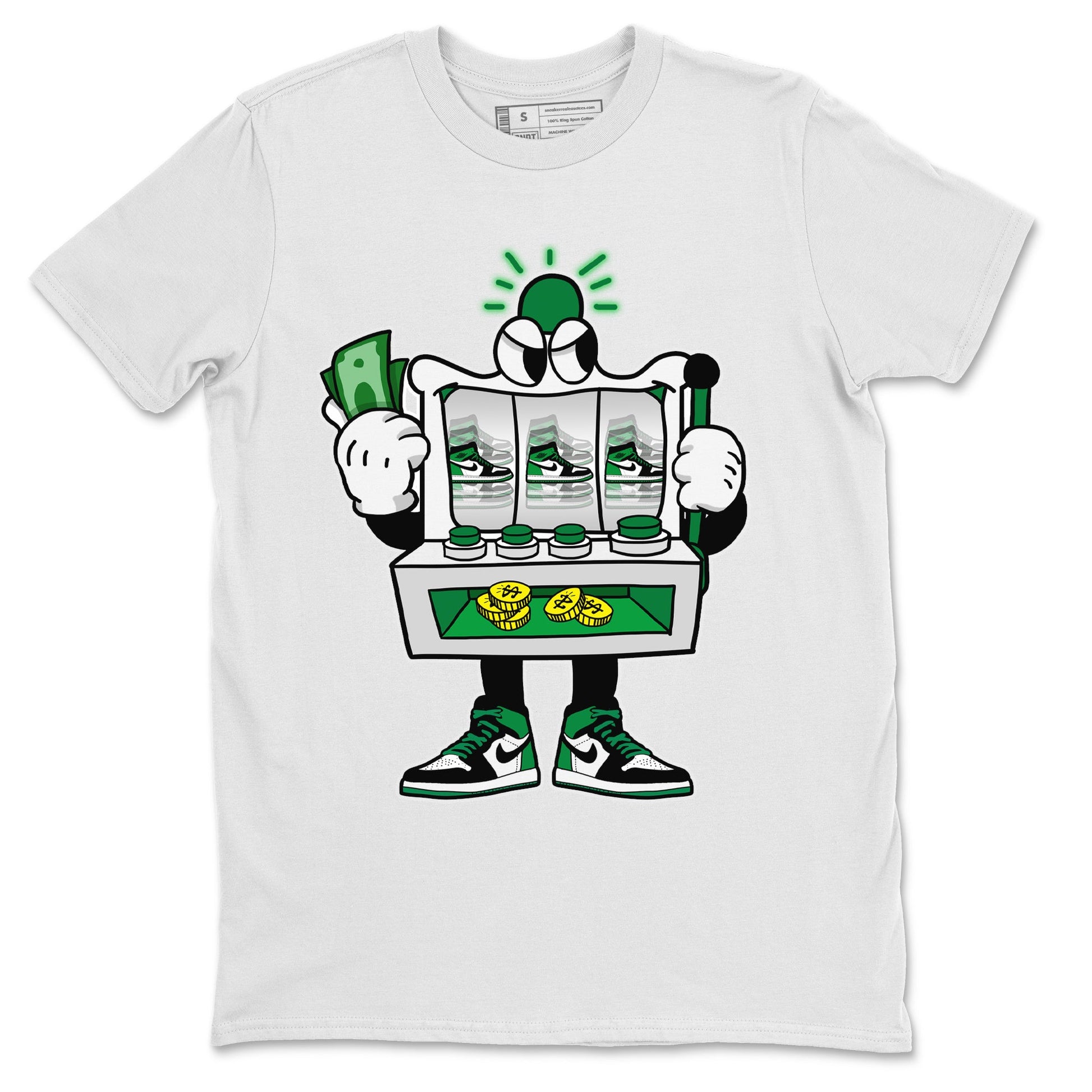 Air Jordan 1 Celtics Sneaker Match Tees Slot Machine Sneaker Tees Air Jordan 1 High OG Celtics Sneaker Release Tees Unisex Shirts White 2