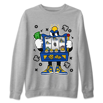 Jordan 1 Game Royal Varsity Maize Sneaker Match Tees Slot Machine Sneaker Tees Jordan 1 Game Royal Varsity Maize Sneaker Release Tees Unisex Shirts
