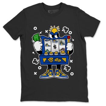 Jordan 1 Game Royal Varsity Maize Sneaker Match Tees Slot Machine Sneaker Tees Jordan 1 Game Royal Varsity Maize Sneaker Release Tees Unisex Shirts