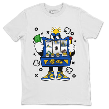 Jordan 1 Game Royal Varsity Maize Sneaker Match Tees Slot Machine Sneaker Tees Jordan 1 Game Royal Varsity Maize Sneaker Release Tees Unisex Shirts