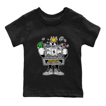 Jordan 1 White Cement Sneaker Match Tees Slot Machine Sneaker Tees Jordan 1 White Cement Sneaker Release Tees Kids Shirts
