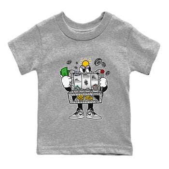 Jordan 1 White Cement Sneaker Match Tees Slot Machine Sneaker Tees Jordan 1 White Cement Sneaker Release Tees Kids Shirts