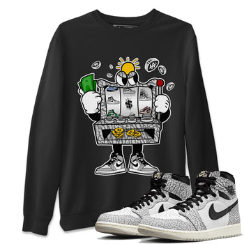 Jordan 1 White Cement Sneaker Match Tees Slot Machine Sneaker Tees Jordan 1 White Cement Sneaker Release Tees Unisex Shirts