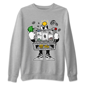 Jordan 1 White Cement Sneaker Match Tees Slot Machine Sneaker Tees Jordan 1 White Cement Sneaker Release Tees Unisex Shirts