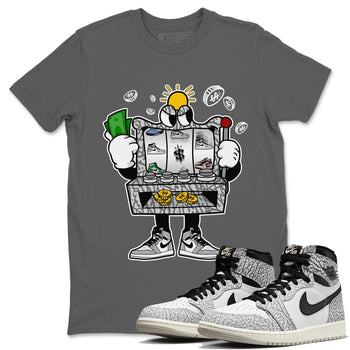 Jordan 1 White Cement Sneaker Match Tees Slot Machine Sneaker Tees Jordan 1 White Cement Sneaker Release Tees Unisex Shirts