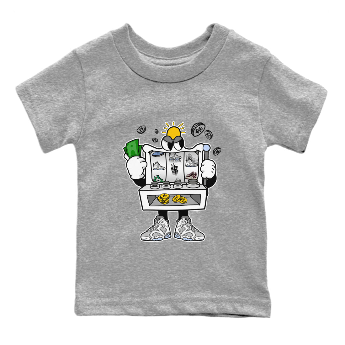 Jordan 6 Cool Grey Sneaker Match Tees Slot Machine Sneaker Tees Jordan 6 Cool Grey Sneaker Release Tees Kids Shirts