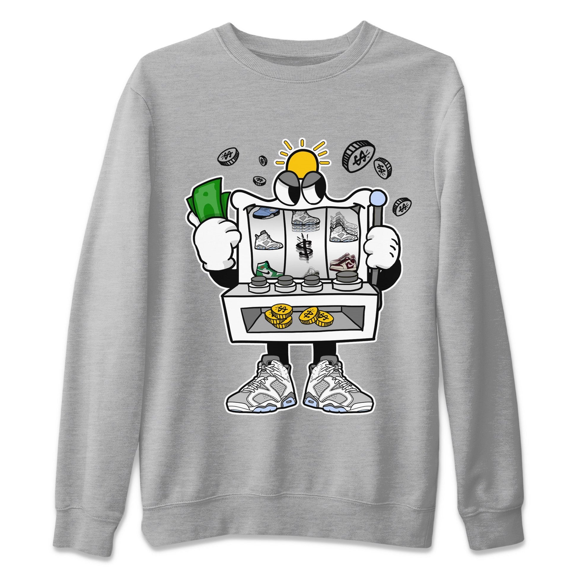 Jordan 6 Cool Grey Sneaker Match Tees Slot Machine Sneaker Tees Jordan 6 Cool Grey Sneaker Release Tees Unisex Shirts